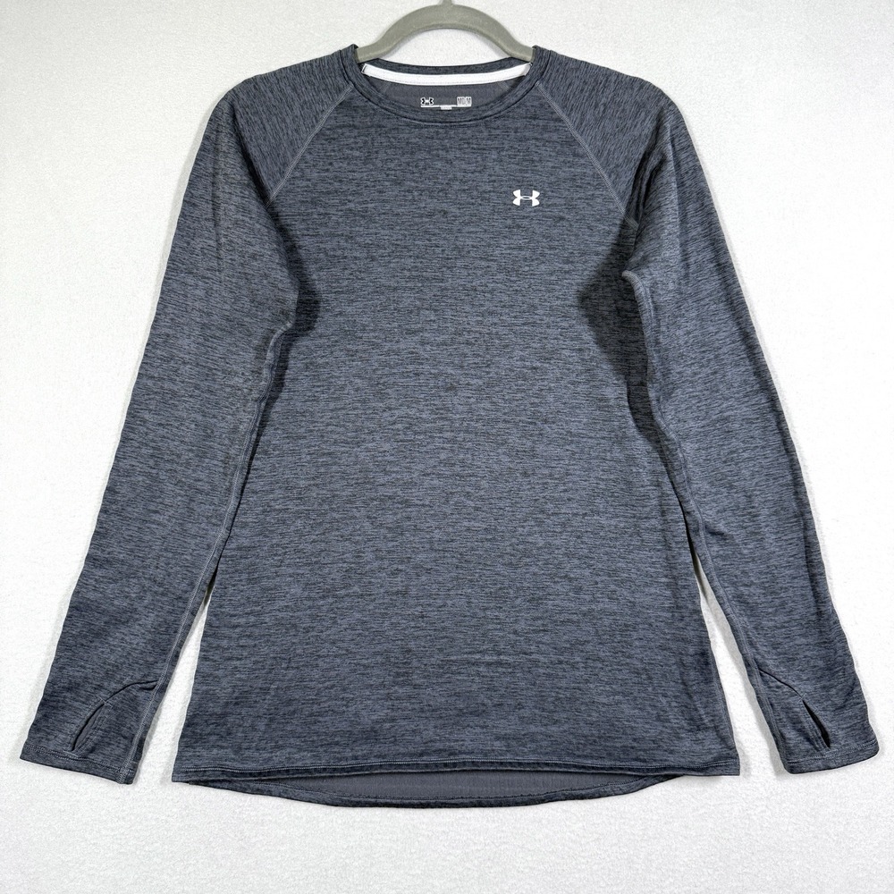 Under Armour Top Women Medium ColdGear BASE 2.0 Long Sleeve Fitted Pullover Grey